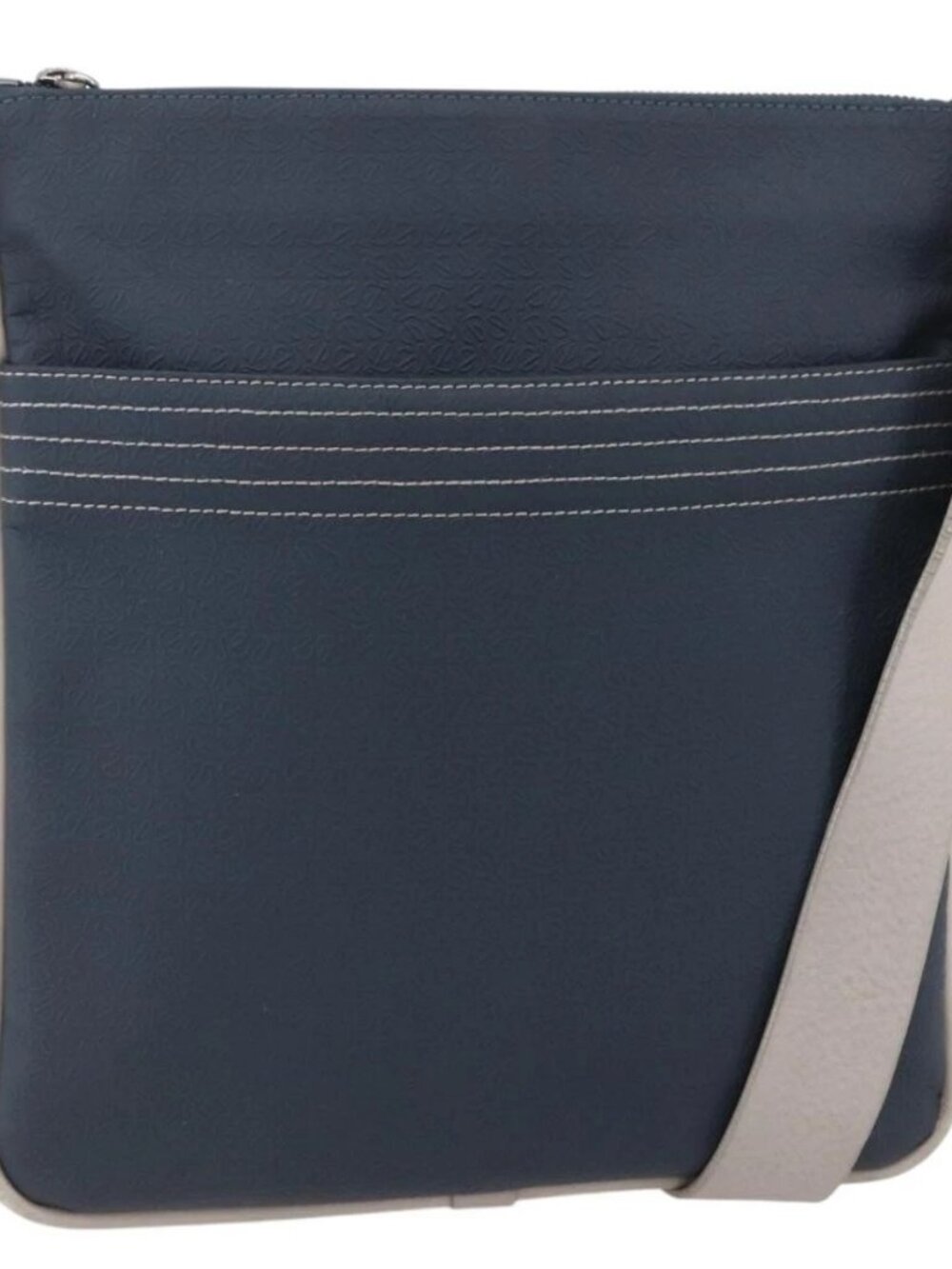LOEWE anagram Shoulder Bag PVC Navy Silve - Picture 2 of 16